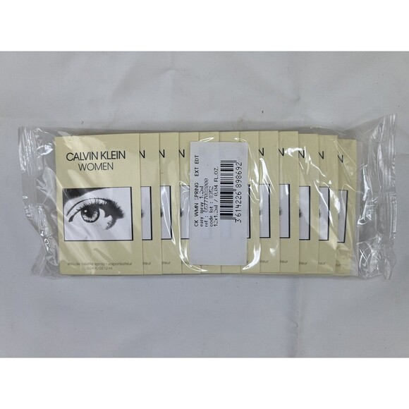 CALVIN KLEIN WOMEN 0.04 Oz-1.2 ML EAU DE TOILETTE VIAL SPRAY 12 PCS NEW‎ Sealed - Picture 1 of 3